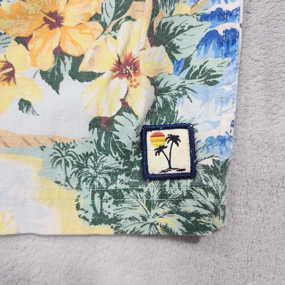 Marine Layer Swim Trunks Mens M Hawaiian Floral Tropical Mahalo Lined Drawstring